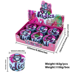 Gorilla Rolling Stars Purple Zinc Alloy Tobacco Grinder, 4 Lay Ø 63 Metal Herb Grinder, Portable & Easy Clean Smoker Grinder, 6 PCS / Box