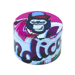 Gorilla Rolling Stars Purple Zinc Alloy Tobacco Grinder, 4 Lay Ø 63 Metal Herb Grinder, Portable & Easy Clean Smoker Grinder, 6 PCS / Box