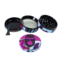 Gorilla Rolling Stars Purple Zinc Alloy Tobacco Grinder, 4 Lay Ø 63 Metal Herb Grinder, Portable & Easy Clean Smoker Grinder, 6 PCS / Box