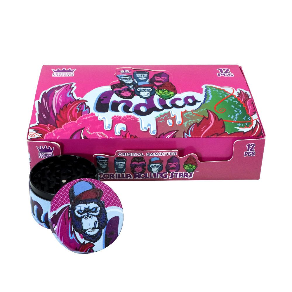 Gorilla Rolling Stars Purple Zinc Alloy Tobacco Grinder, 4 Lay Ø 63 Metal Herb Grinder, Portable & Easy Clean Smoker Grinder, 6 PCS / Box Gorilla Rolling Stars Purple Zinc Alloy Tobacco Grinder, 4 Lay Ø 63 Metal Herb Grinder, Portable & Easy Clean Smoker Grinder, 6 PCS / Box