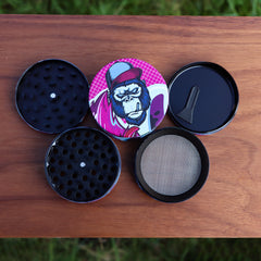 Gorilla Rolling Stars Purple Zinc Alloy Tobacco Grinder, 4 Lay Ø 63 Metal Herb Grinder, Portable & Easy Clean Smoker Grinder, 6 PCS / Box