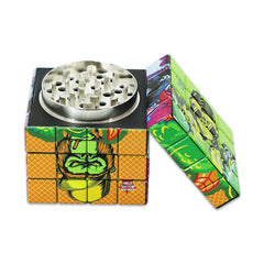 Gorilla Rolling Stars Cube Shape Biodegradable Plastic Tobacco Grinder, 4 Lay Ø 59 Plastic Herb Grinder, Portable & Easy Clean Smoker Grinder, 6 PCS / Box