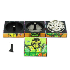 Gorilla Rolling Stars Cube Shape Biodegradable Plastic Tobacco Grinder, 4 Lay Ø 59 Plastic Herb Grinder, Portable & Easy Clean Smoker Grinder, 6 PCS / Box