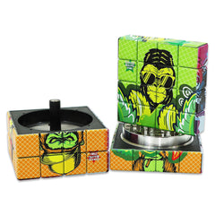 Gorilla Rolling Stars Cube Shape Biodegradable Plastic Tobacco Grinder, 4 Lay Ø 59 Plastic Herb Grinder, Portable & Easy Clean Smoker Grinder, 6 PCS / Box