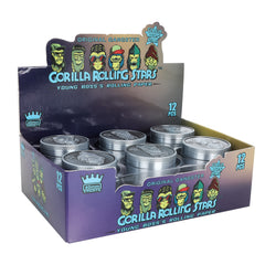 Gorilla Rolling Stars Zinc Alloy Tobacco Grinder, 3 Lay Ø 40 Metal Herb Grinder, Portable & Easy Clean Smoker Grinder, 12 PCS / Box