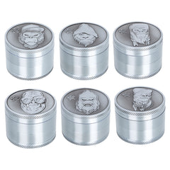 Gorilla Rolling Stars Zinc Alloy Tobacco Grinder, 4 Lay Ø 50 Metal Herb Grinder, Portable & Easy Clean Smoker Grinder, 12 PCS / Box