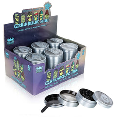 Gorilla Rolling Stars Zinc Alloy Tobacco Grinder, 4 Lay Ø 50 Metal Herb Grinder, Portable & Easy Clean Smoker Grinder, 12 PCS / Box