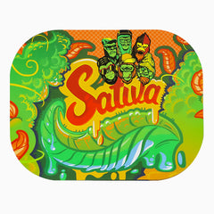 GORILLA ROLLING STARS Tinplate Rolling Tray with Magnetic Lid Cover, 180 x 140 mm Smooth Rounded Edge Rolling Tray, Portable Cigarette Rolling Tray
