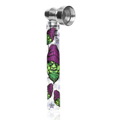 GORILLA ROLLING STARS 95 mm Glass Smoking Pipe, Green Tobacco Pipe With Metal Bowl, 24 PCS / Box