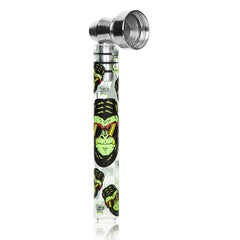 GORILLA ROLLING STARS 95 mm Glass Smoking Pipe, Green Tobacco Pipe With Metal Bowl, 24 PCS / Box
