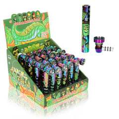 GORILLA ROLLING STARS Aluminum Alloy Tobacco Pipe, 26 x 95mm Smoking Pipes with Metal Bowl, 24 PCS / Box