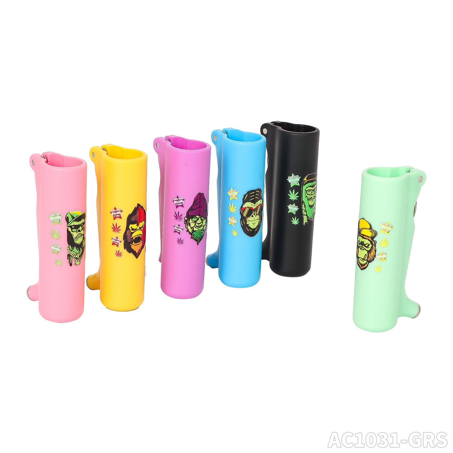 Gorilla Roling Stars Brand Series Lighter Set: Printed With Customized Pattern, Height 78mm, Diameter 20mm, 18g/Pc, 24 Pieces/Display Box