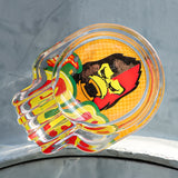 GORILLA ROLLING STARS Skull Shape Glass Ashtray with Three Cigarette Holder, Shatter Resistant Glass Ash Tray, 6 PCS / Box