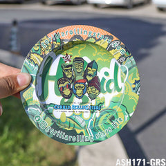 GORILLA ROLLING STARS Round Tinplate Ashtray, Ø 138 Size Metal Cigarette Ashtray with Cigarette Holder