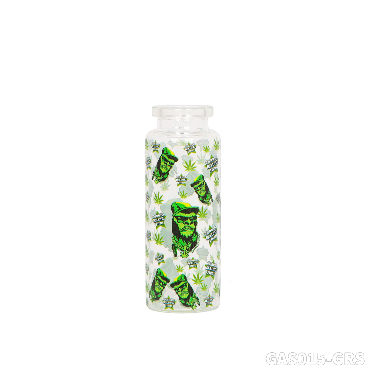Gorilla Roling Stars Brand Series Transparent Glass Bottle Water Pipe+1 Small Silicone Straw+1 Metal Tube, Uv Pattern On The Bottle Body, 12 Mixed/1 Display Box