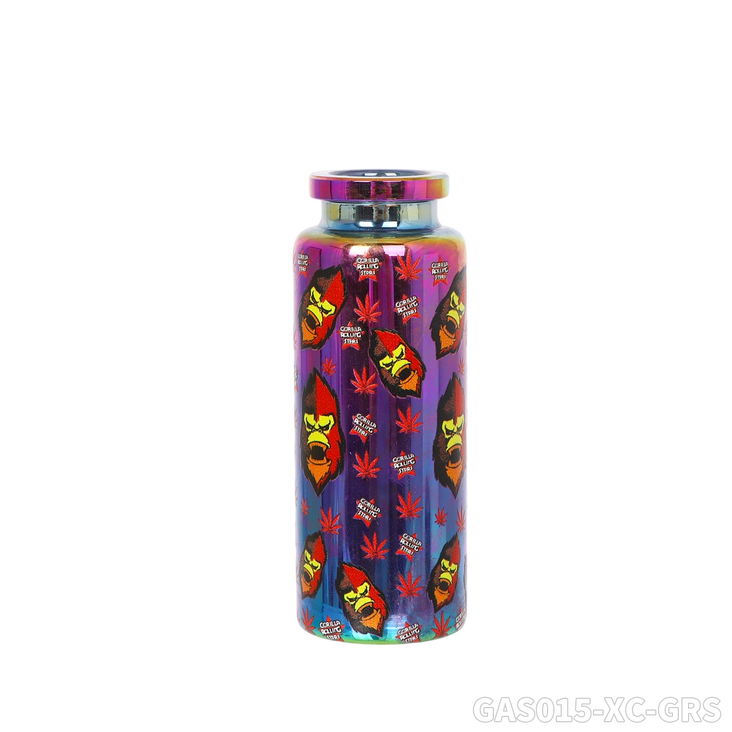 Gorilla Roling Stars Brand Series Transparent Glass Bottle Water Pipe+1 Small Silicone Straw+1 Metal Tube, Uv Pattern On The Bottle Body, 12 Mixed/1 Display Box