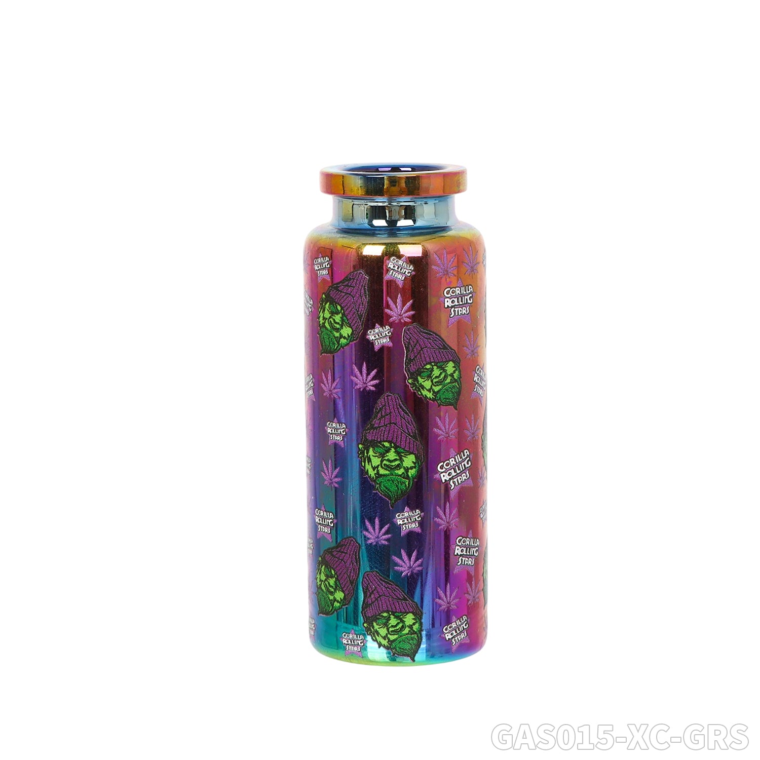 Gorilla Roling Stars Brand Series Transparent Glass Bottle Water Pipe+1 Small Silicone Straw+1 Metal Tube, Uv Pattern On The Bottle Body, 12 Mixed/1 Display Box