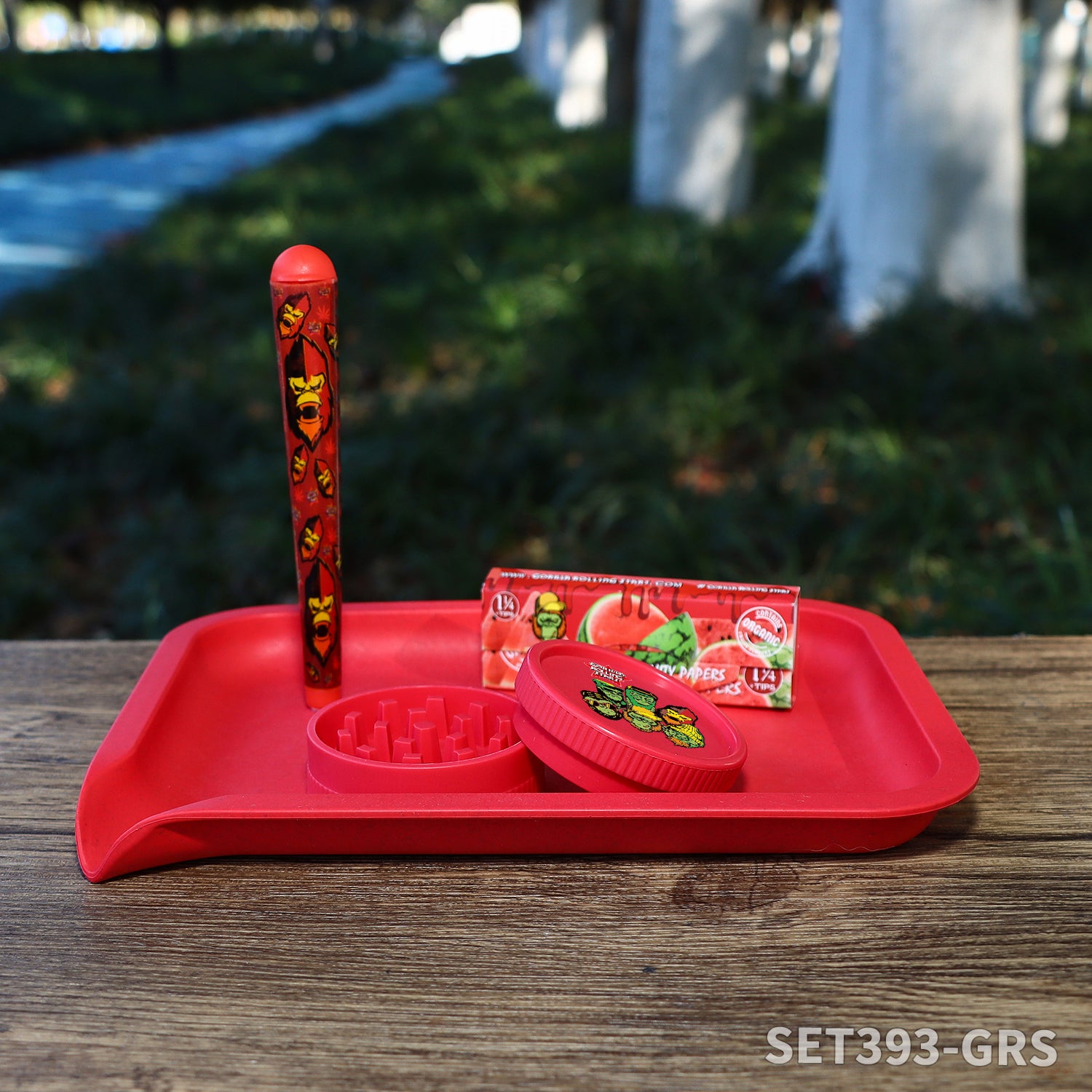 Gorilla rolling star smoking kit plastic grinder+smoking pipe+ joint holder+rolling paper+rolling tray