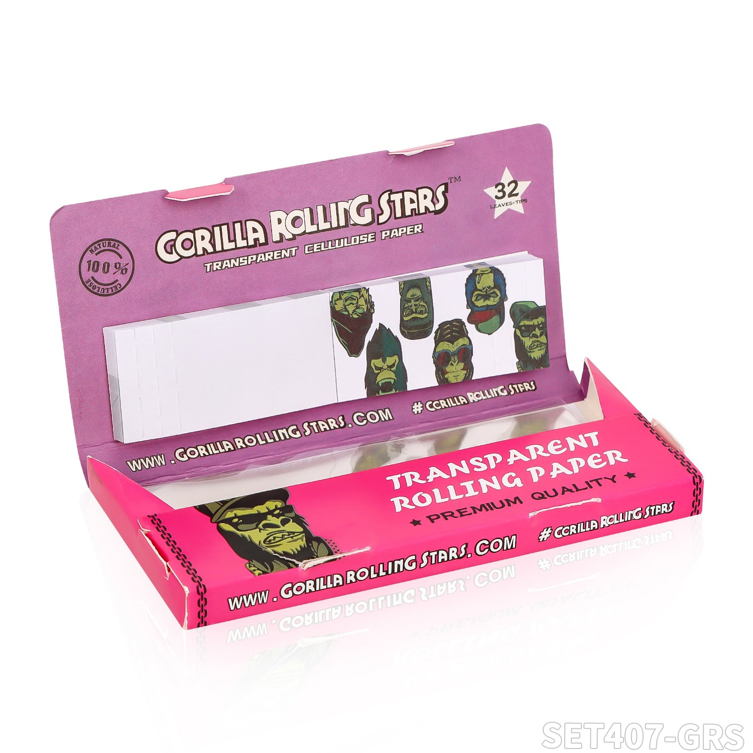 Gorilla rolling star smoking kit plastic grinder+smoking pipe+5 holes joint holder+rolling paper
