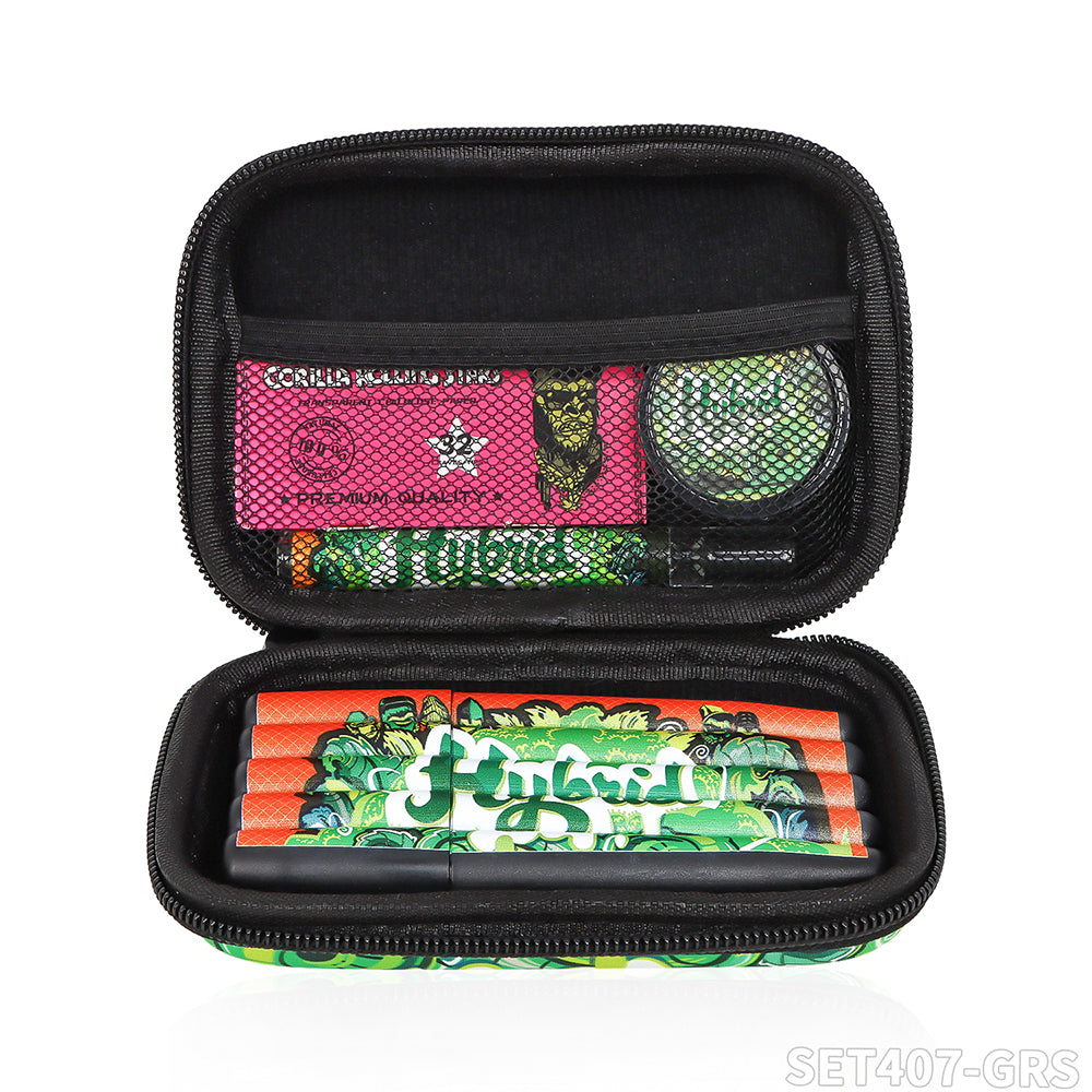 Gorilla rolling star smoking kit plastic grinder+smoking pipe+5 holes joint holder+rolling paper
