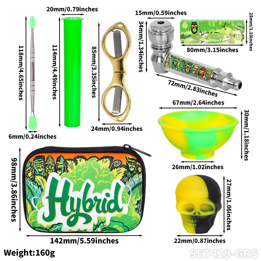 Gorilla Rolling Star Smoking Kit Rolling Paper+Joint Holder+Silicone Bowl+Smoking Pipe+Scissors+Spoon