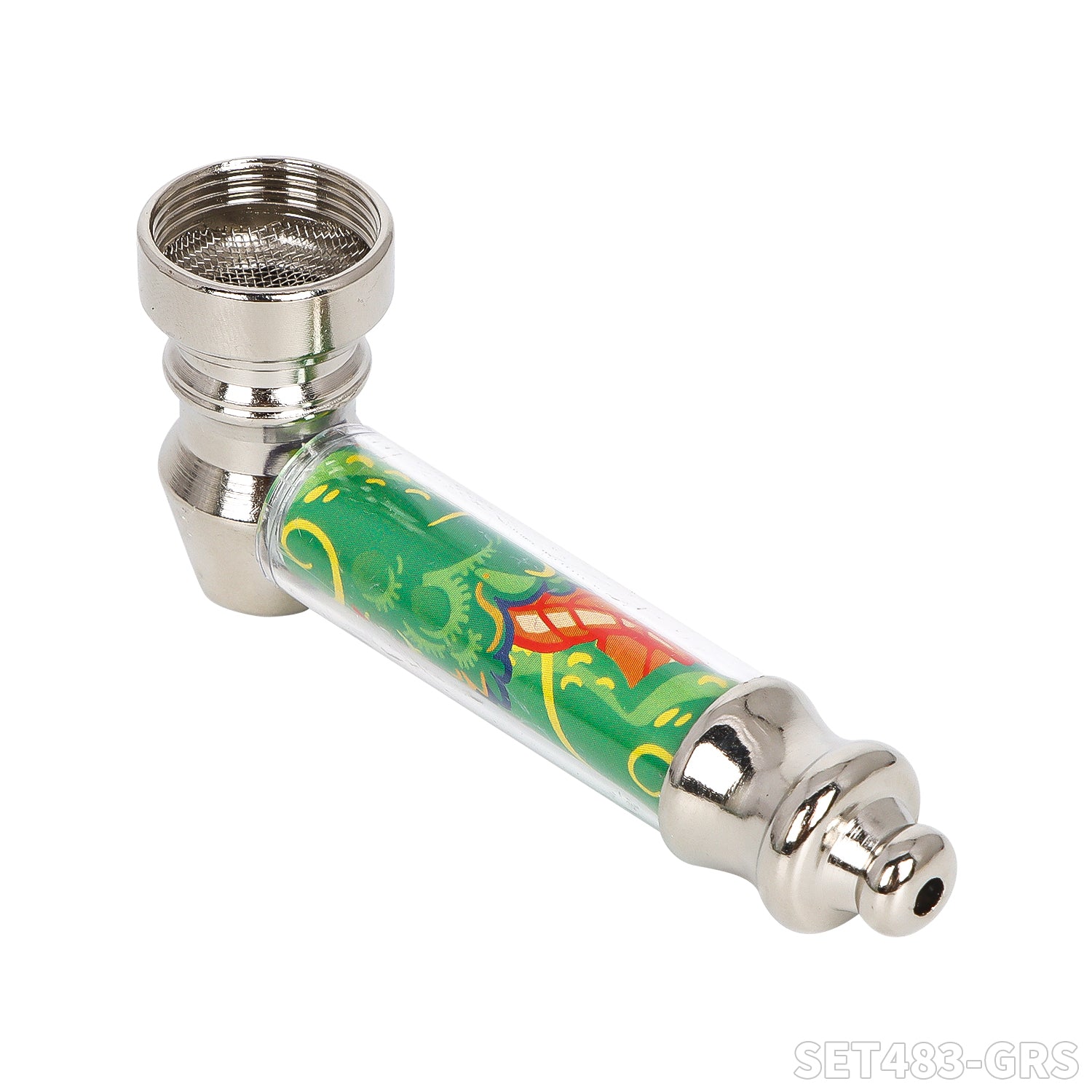 Gorilla Rolling Star Smoking Pipe Kit Metal Pipe+30mm Plastic Grinder