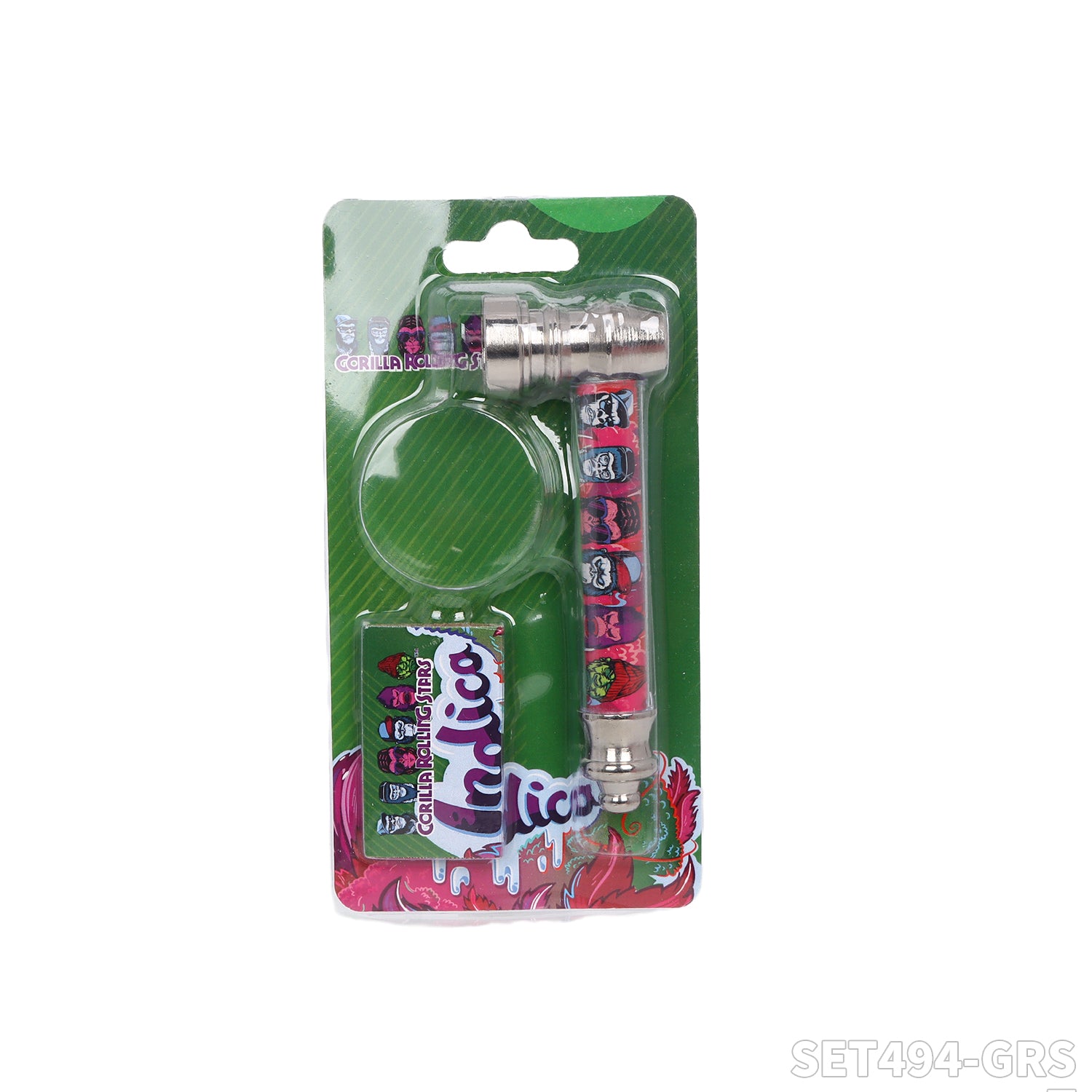Gorilla Rolling Star Smoking Pipe Kit With Metal Pipe + Stainless Steel Screen