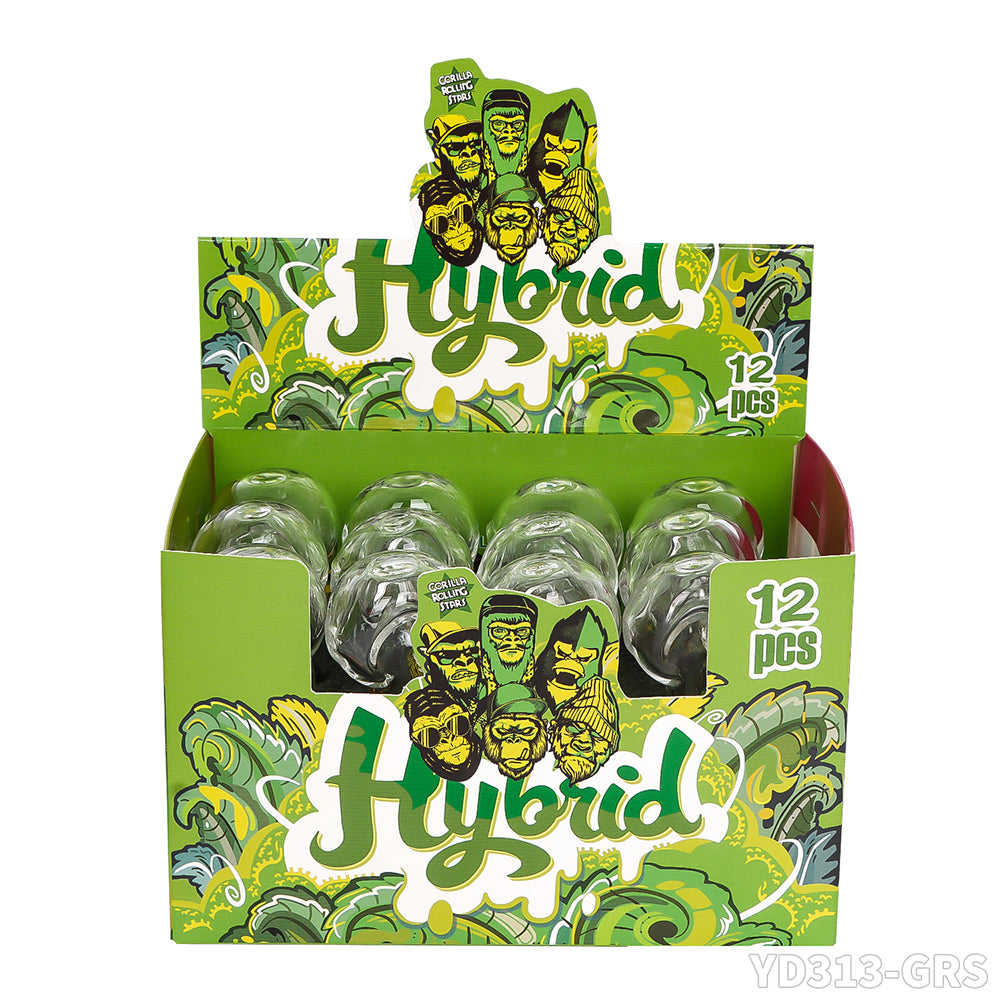 Gorilla Roling Stars Brand Glass Pipe: The Pipe Has A Transfer Film Pattern On It, With A Length Of 102mm And A Width Of 41mm, 44g/Pcs, 12 Pieces/Display Box, Mixed Pattern For Sale