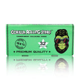 GORILLA ROLLING STARS 1 1/4 Size Transparent Cellulose Rolling Papers with Rolling Tips, Slow Burning & Organic Rolling Paper, 32 PCS / Pack 24 Pack / Box