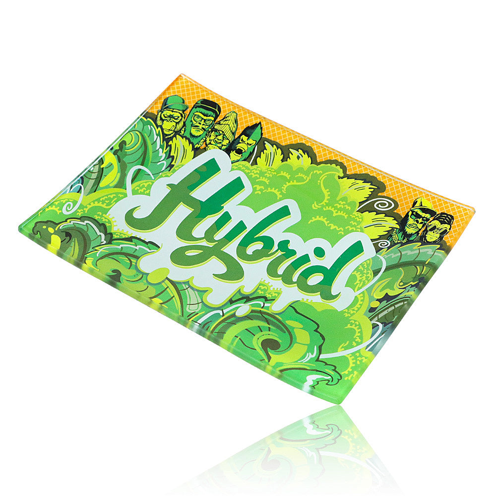 GORILLA ROLLING STARS Shatter Resistant Glass Rolling Tray, 6.3” x 4.8” size Cigarette Rolling Tray