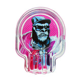 GORILLA ROLLING STARS Skull Shape Glass Ashtray with Three Cigarette Holder, Shatter Resistant Glass Ash Tray, 6 PCS / Box