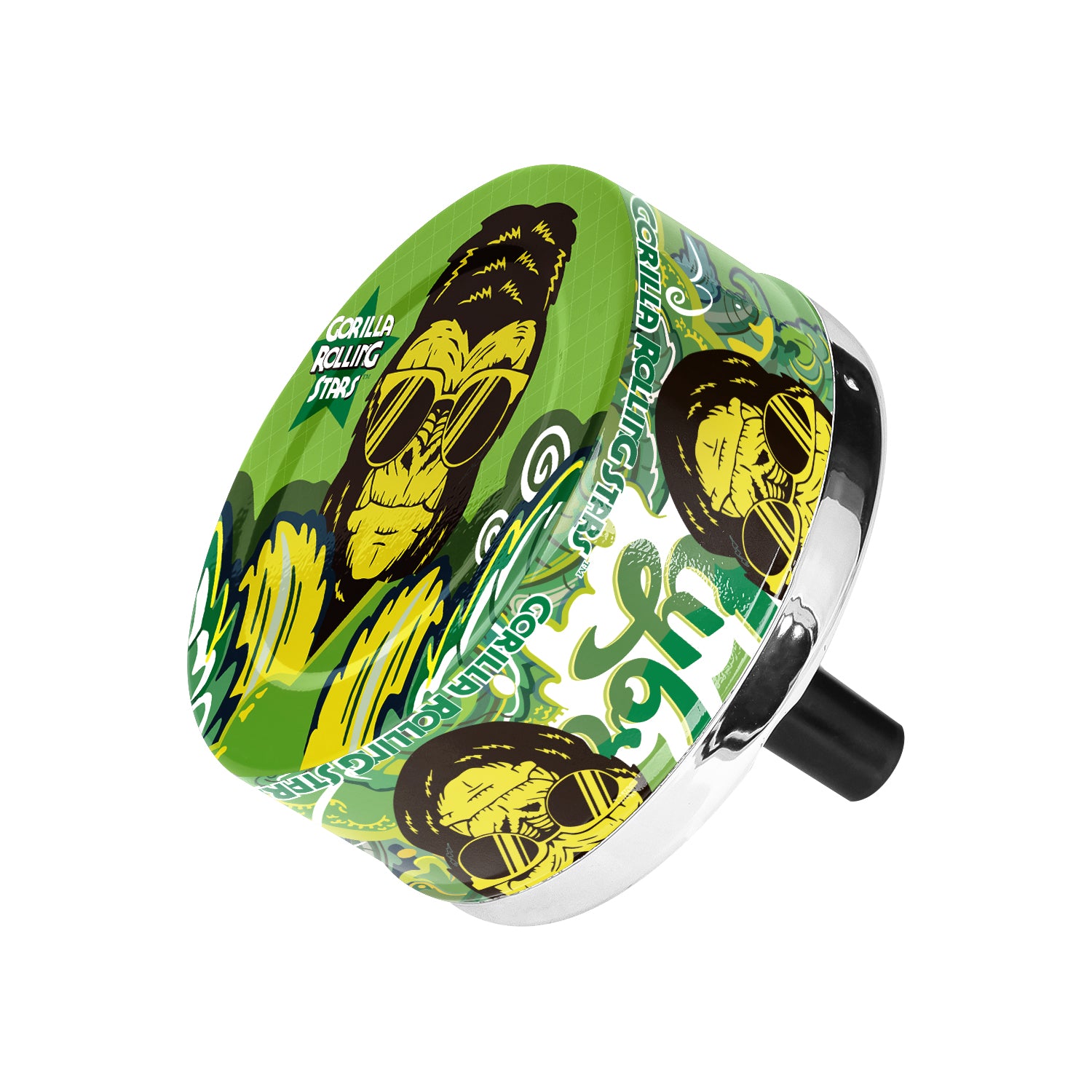 GORILLA ROLLING STARS Press Cigarette Ashtray, Round Metal Ash Tray & Cigarette Holder, Portable Ash Trays
