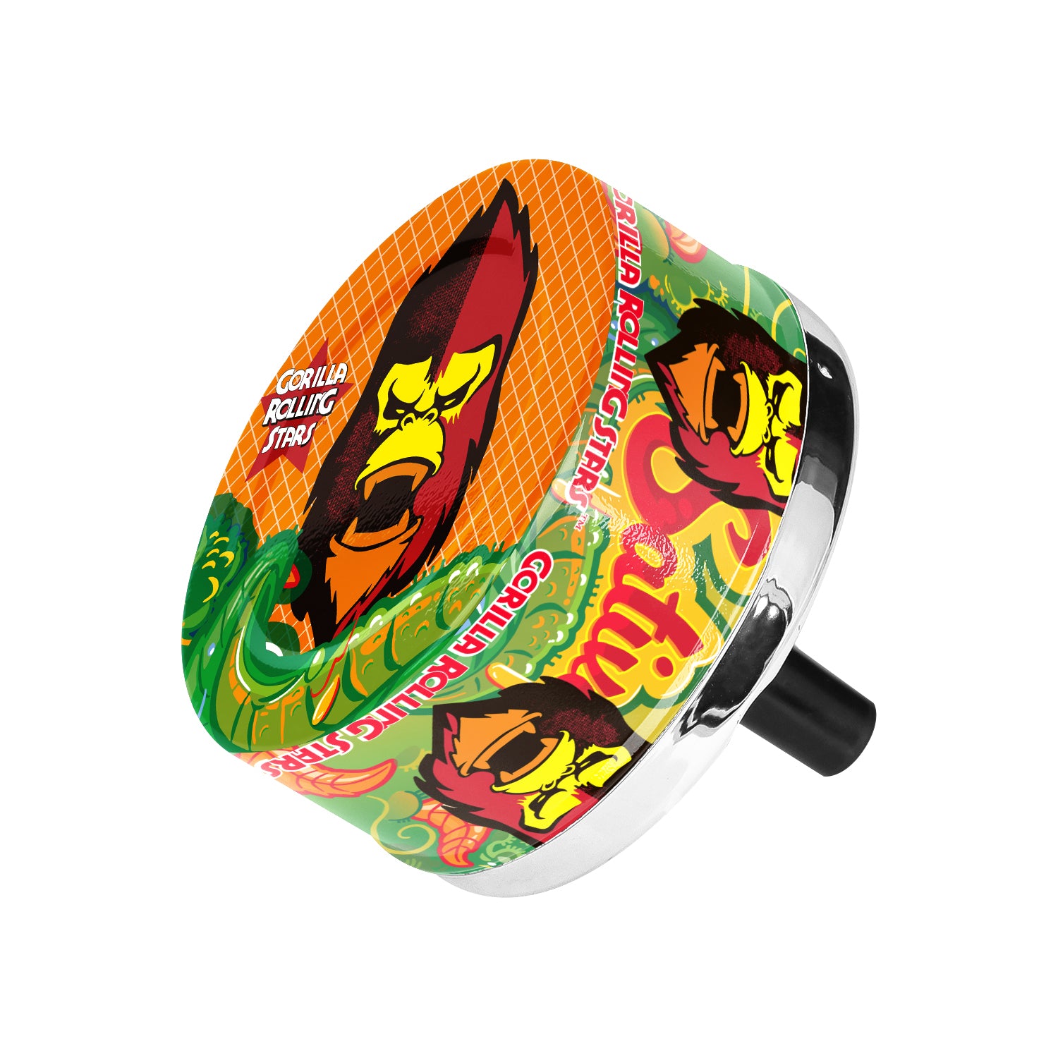 GORILLA ROLLING STARS Press Cigarette Ashtray, Round Metal Ash Tray & Cigarette Holder, Portable Ash Trays