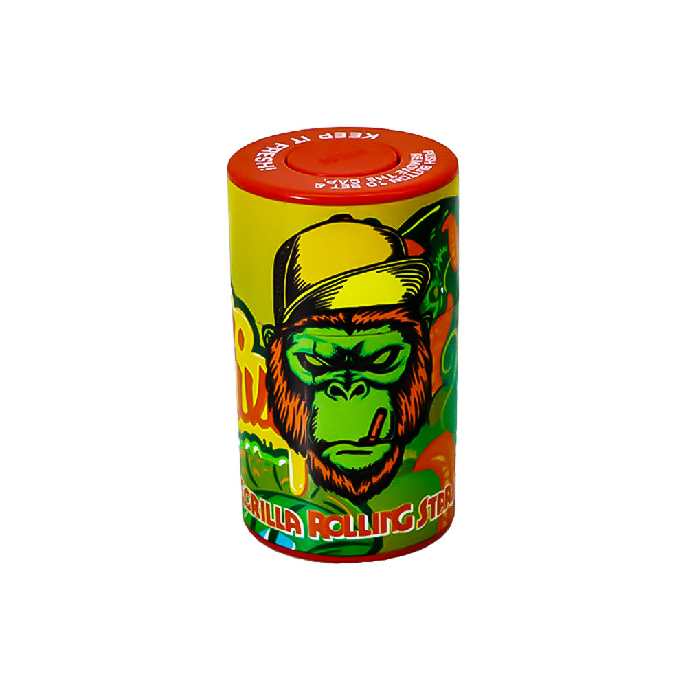 GORILLA ROLLING STARS Vacuum Sealed Press Down Plastic Storage Jar, Container Airtight Smell Proof Plastic Stash Jar, 6 Jars / Box