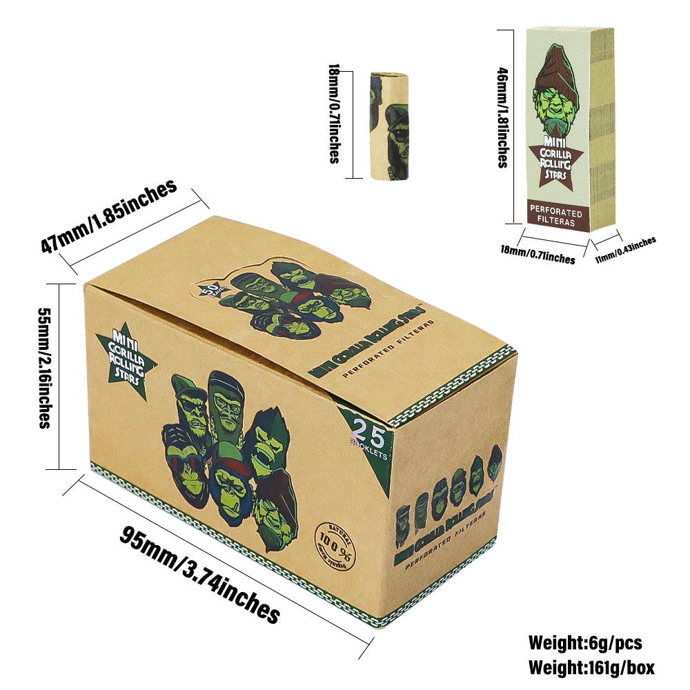 Gorilla Rolling Stars Brown Color Mini Size rolling Paper Tips For Cigarette Smoking Accessories