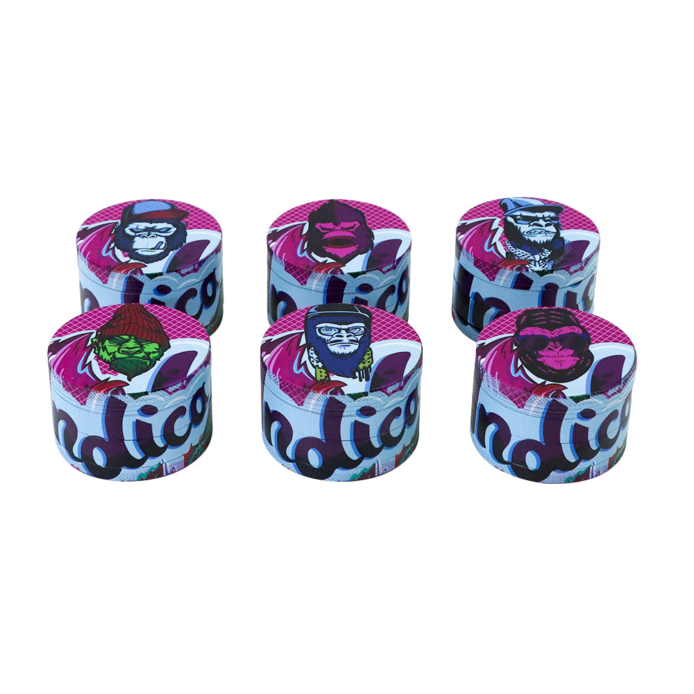 Gorilla Rolling Stars Purple Zinc Alloy Tobacco Grinder, 4 Lay Ø 63 Metal Herb Grinder, Portable & Easy Clean Smoker Grinder, 6 PCS / Box