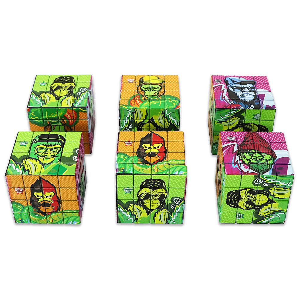 Gorilla Rolling Stars Cube Shape Biodegradable Plastic Tobacco Grinder, 4 Lay Ø 59 Plastic Herb Grinder, Portable & Easy Clean Smoker Grinder, 6 PCS / Box