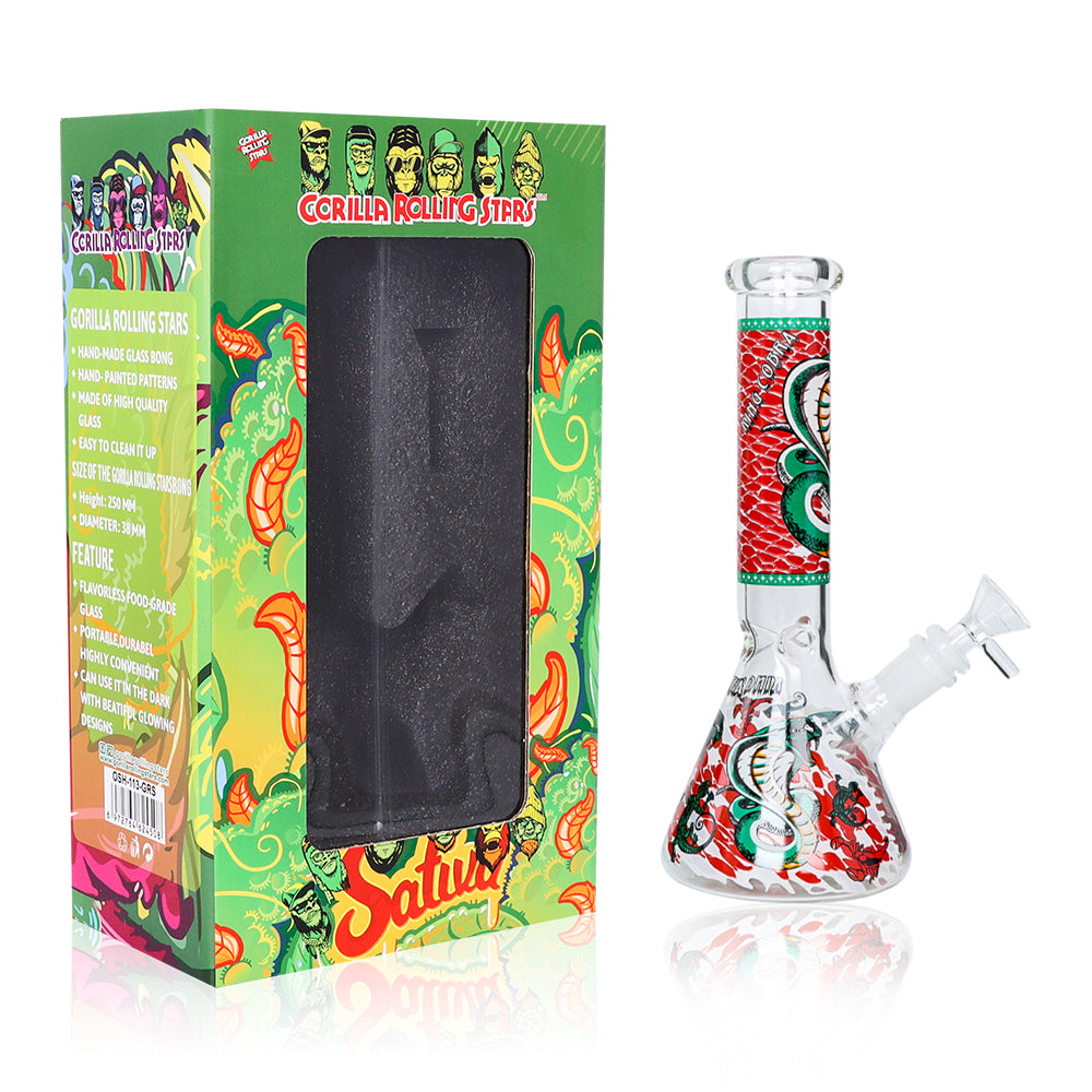 GORILLA ROLLING STARS Glass Bong Kit, Shatter Resistant & Portable Glass Bong, Glass Cigarette Holder
