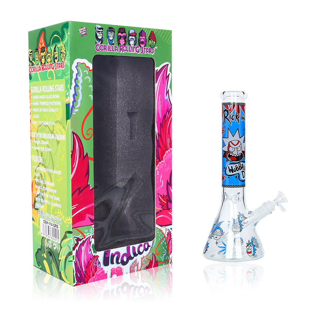GORILLA ROLLING STARS Glass Bong Kit, Shatter Resistant & Portable Glass Bong, Glass Cigarette Holder
