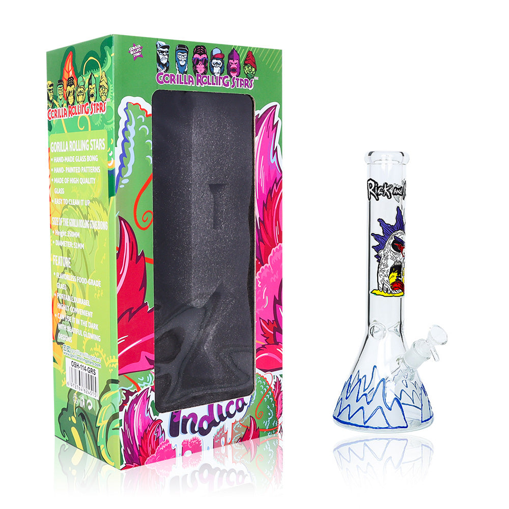 GORILLA ROLLING STARS Glass Bong Kit, Shatter Resistant & Portable Glass Bong, Glass Cigarette Holder