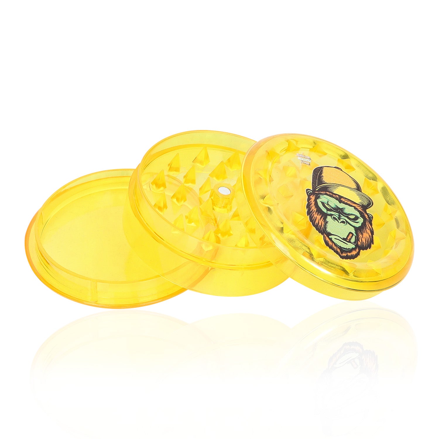 Gorilla Rolling Stars Biodegradable Plastic Tobacco Grinder, 3 Lay Ø 60 Plastic Herb Grinder, Portable & Easy Clean Smoker Grinder, 12 PCS / Box