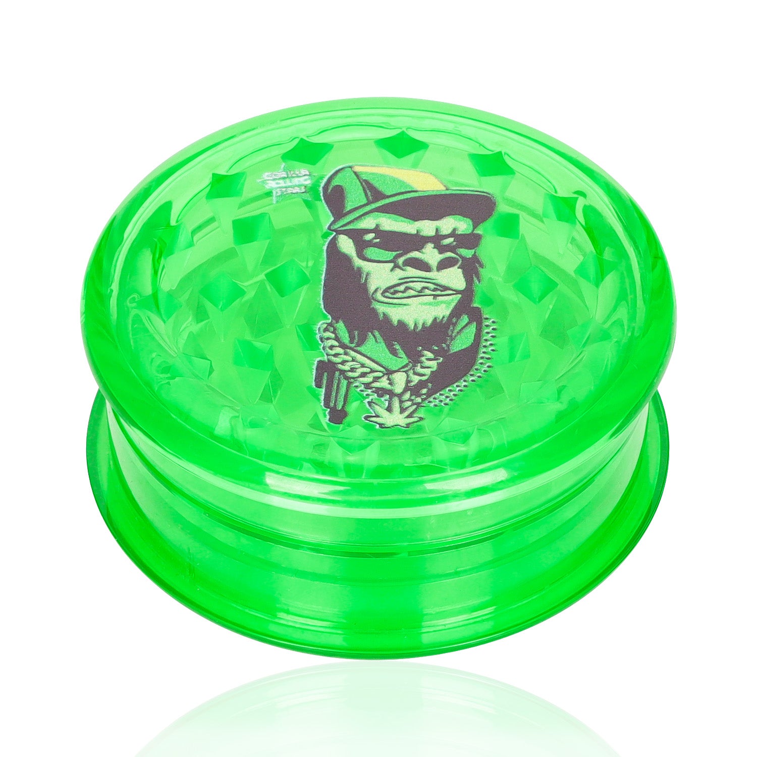 Gorilla Rolling Stars Biodegradable Plastic Tobacco Grinder, 3 Lay Ø 60 Plastic Herb Grinder, Portable & Easy Clean Smoker Grinder, 12 PCS / Box