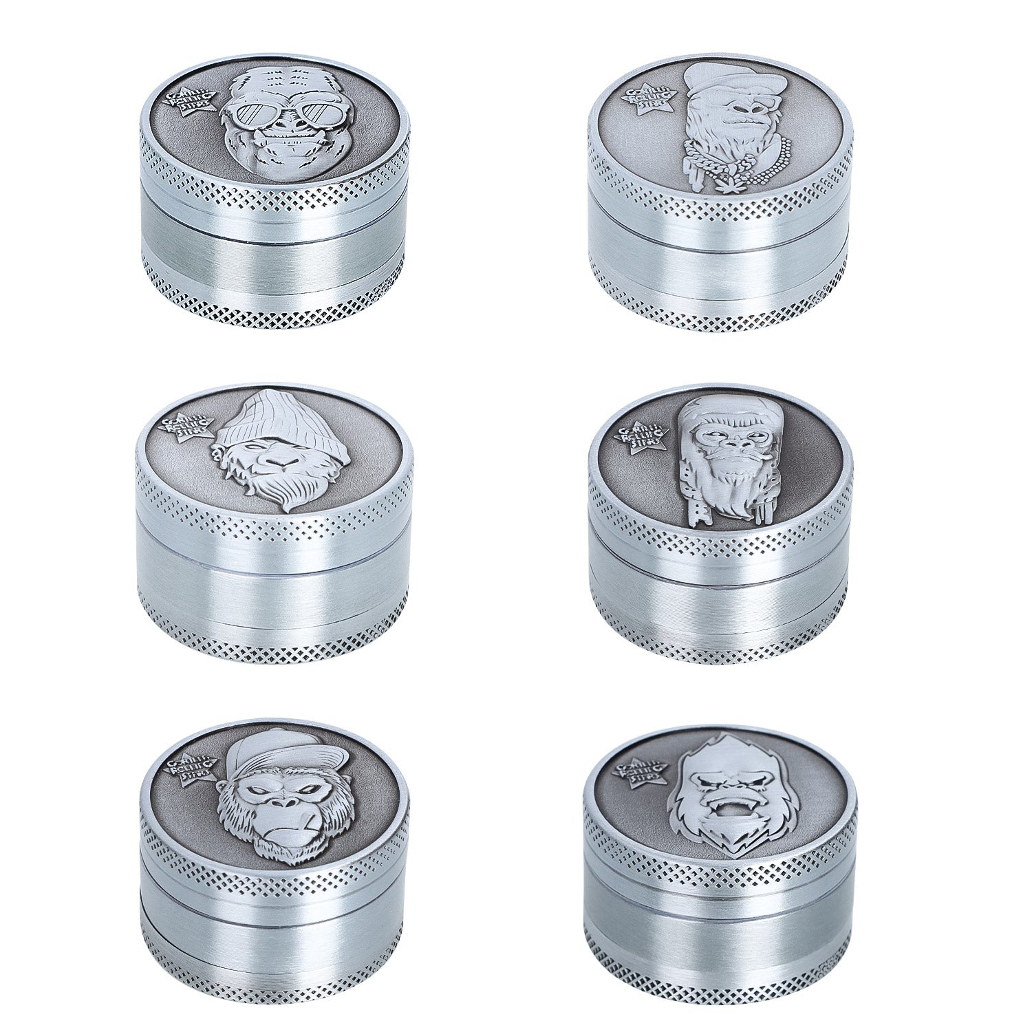 Gorilla Rolling Stars Zinc Alloy Tobacco Grinder, 3 Lay Ø 40 Metal Herb Grinder, Portable & Easy Clean Smoker Grinder, 12 PCS / Box