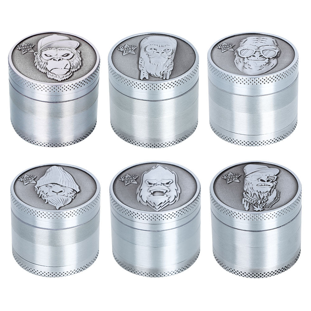 Gorilla Rolling Stars Zinc Alloy Tobacco Grinder, 4 Lay Ø 40 Metal Herb Grinder, Portable & Easy Clean Smoker Grinder, 12 PCS / Box