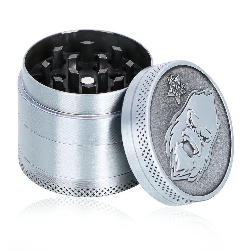 Gorilla Rolling Stars Zinc Alloy Tobacco Grinder, 4 Lay Ø 40 Metal Herb Grinder, Portable & Easy Clean Smoker Grinder, 12 PCS / Box