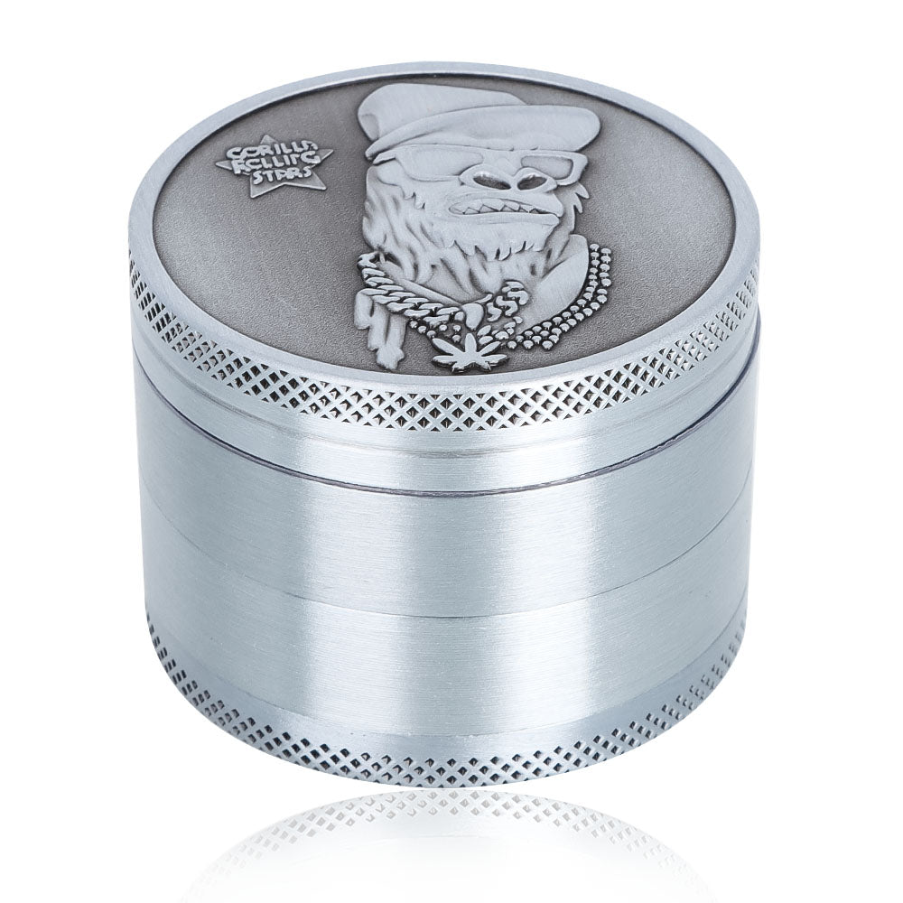 Gorilla Rolling Stars Zinc Alloy Tobacco Grinder, 4 Lay Ø 50 Metal Herb Grinder, Portable & Easy Clean Smoker Grinder, 12 PCS / Box