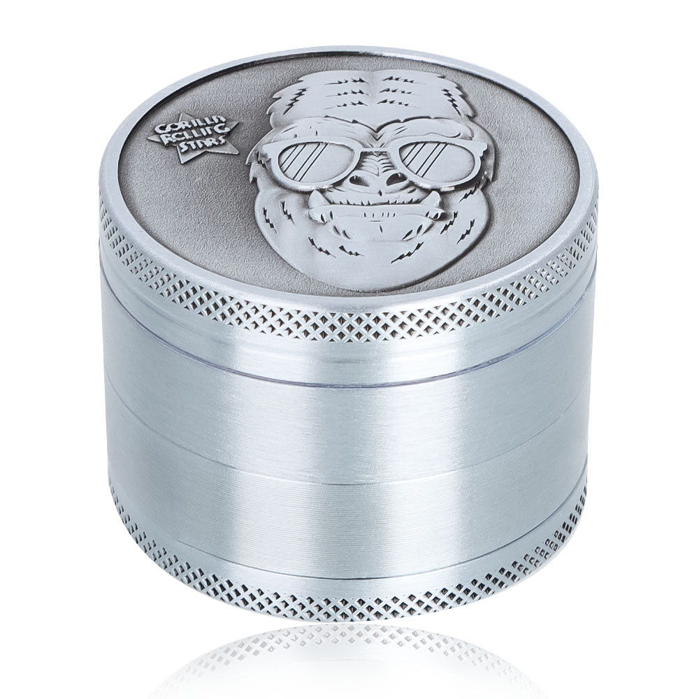 Gorilla Rolling Stars Zinc Alloy Tobacco Grinder, 4 Lay Ø 50 Metal Herb Grinder, Portable & Easy Clean Smoker Grinder, 12 PCS / Box