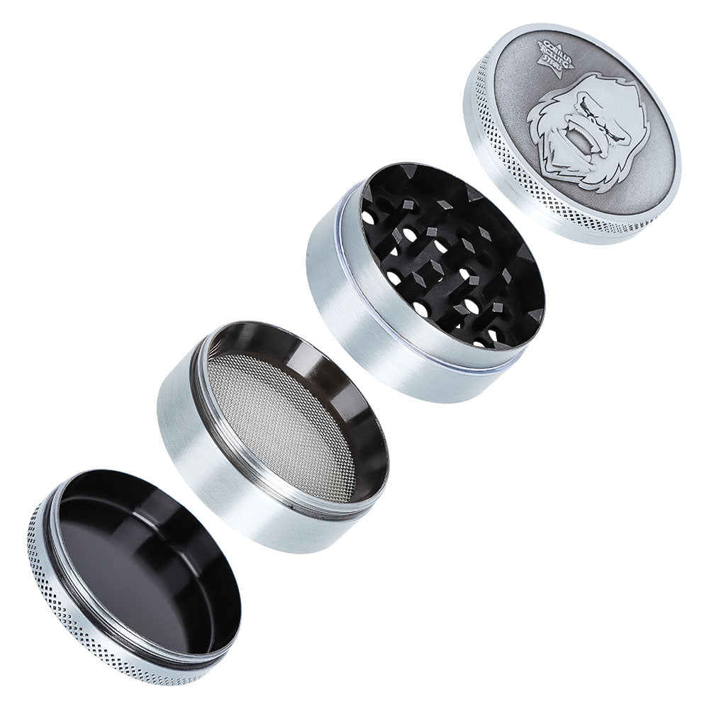 Gorilla Rolling Stars Zinc Alloy Tobacco Grinder, 4 Lay Ø 50 Metal Herb Grinder, Portable & Easy Clean Smoker Grinder, 12 PCS / Box