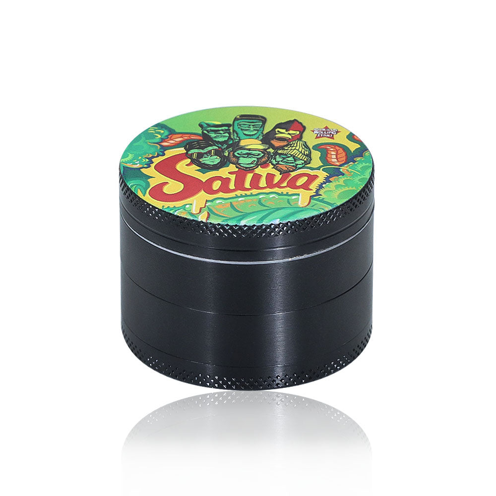 GORILLA ROLLING STARS Smoking Pipe Kit, 74 mm Size Glass Smoking Pipe With Metal Bowl, 4 Lay Ø 50 Metal Herb Grinder, Skull Shape Glass Ashtray, 7” x 5.5” Size Tinplate Rolling Tray