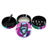 GORILLA ROLLING STARS Smoking Pipe Kit, 73 mm Size Glass Smoking Pipe With Metal Bowl, 4 Lay Ø 40 Metal Herb Grinder